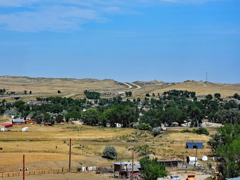 The town of Kaycee, Wyoming, in the Powder River country