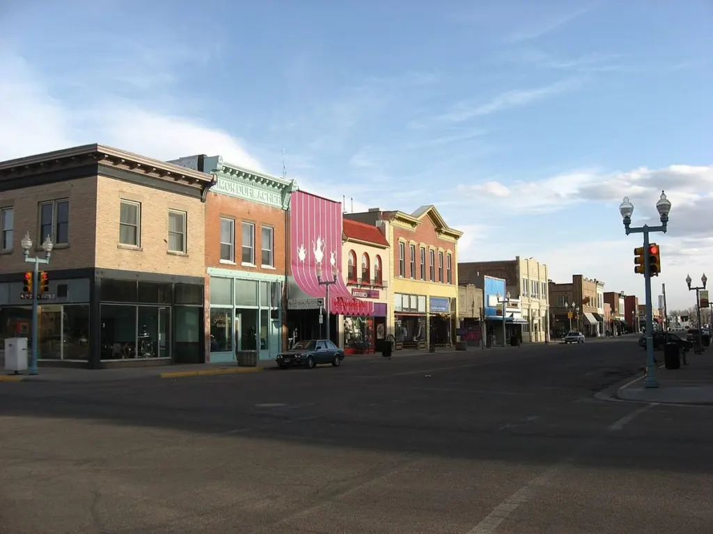 Storefronts in Laramie's downtown historic district