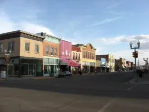 Storefronts in Laramie's downtown historic district